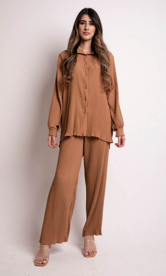Noora Pleated Co-ord - Camel