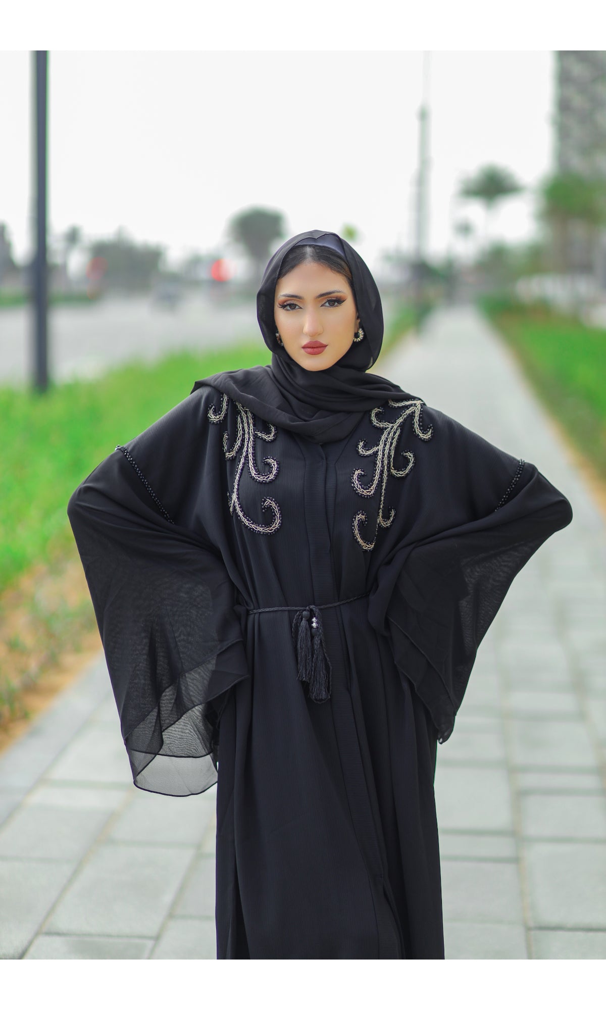 Sheikha Embellished Batwing Abaya