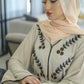 Sheikha Embellished Cream Abaya