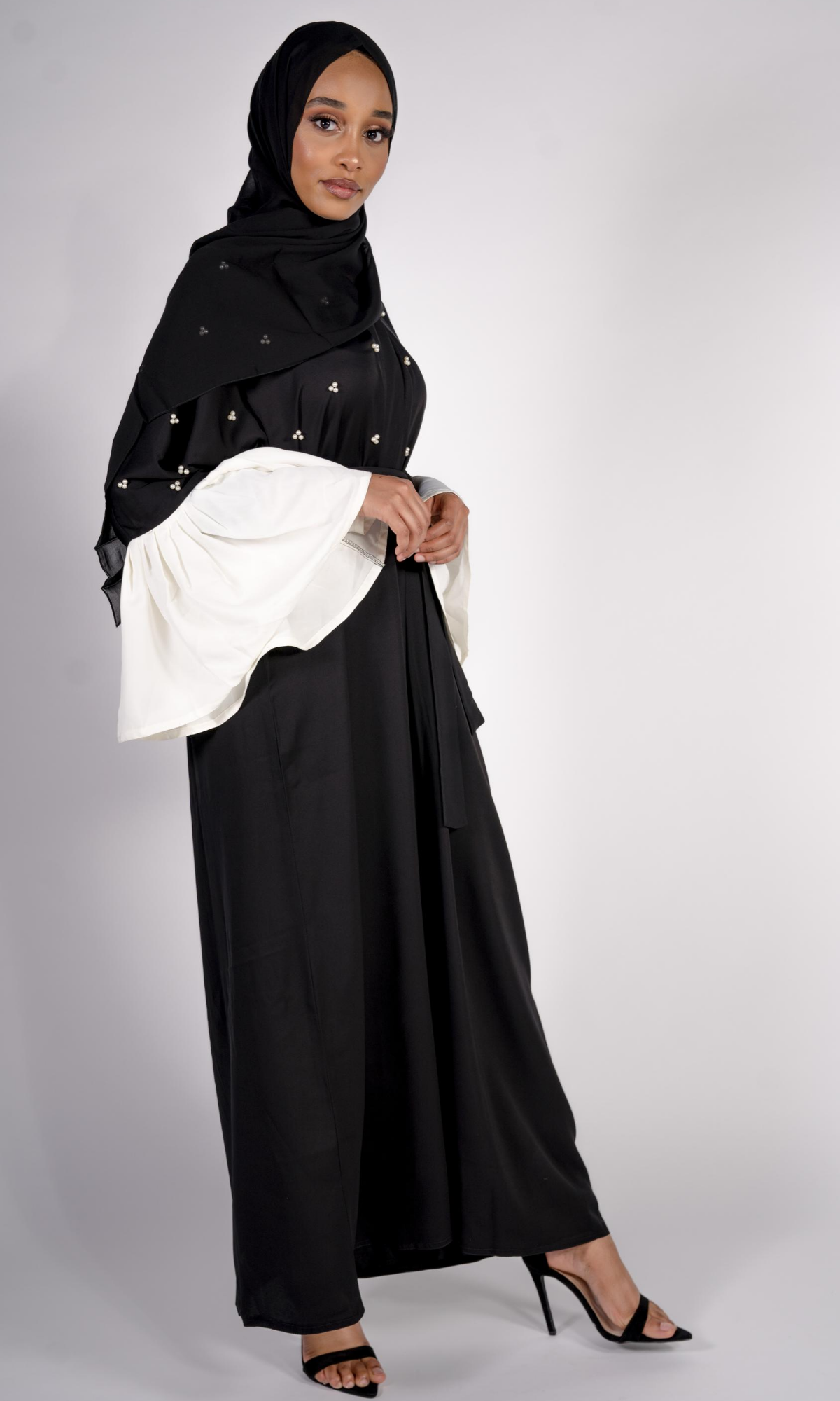 Asma White Sleeve Abaya