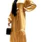 Balloon Sleeve Dress- GOLD