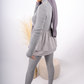 Daria High Neck Peplum Knit Set - Grey