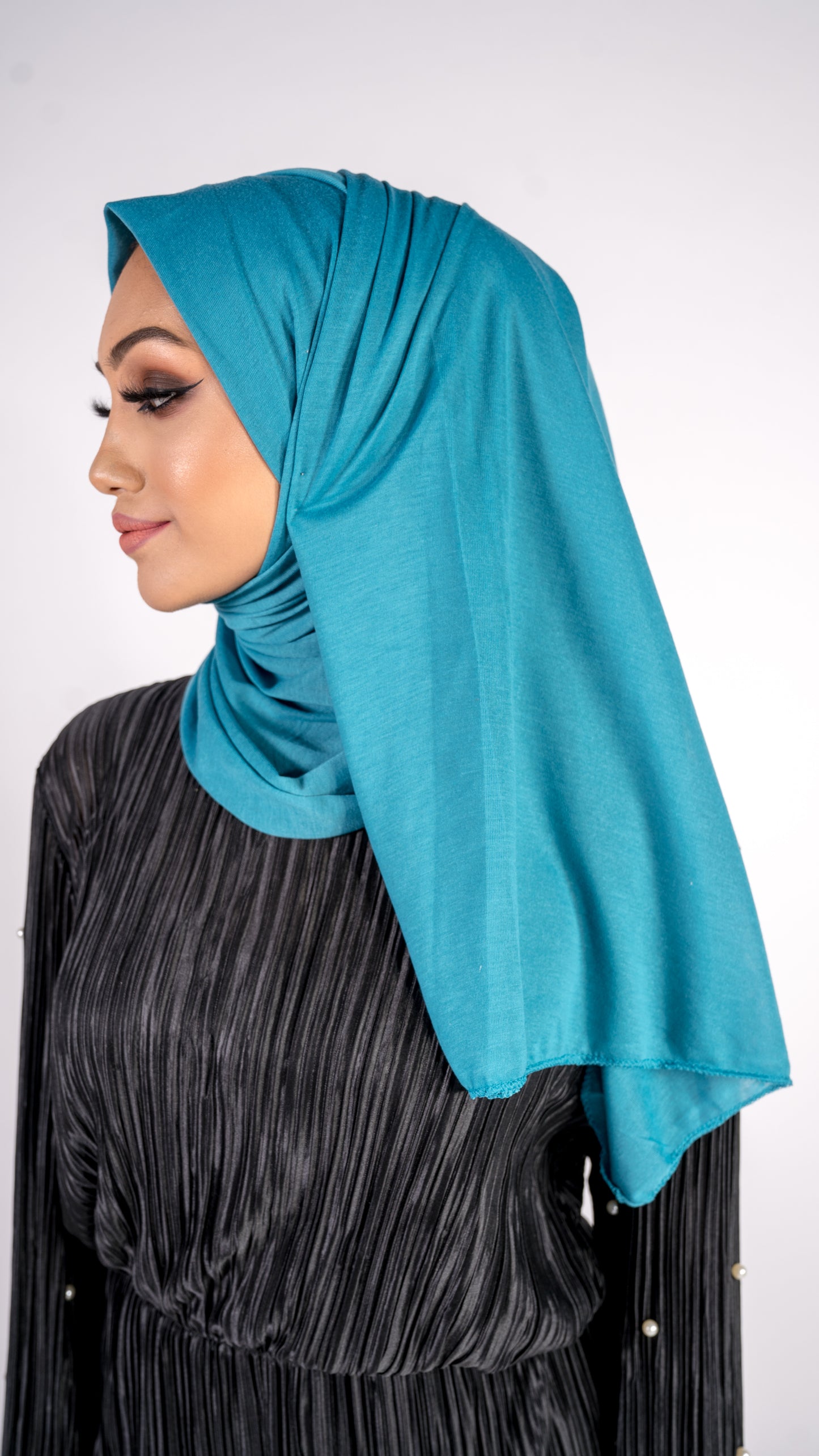 Premium Jersey Hijab - Peacock