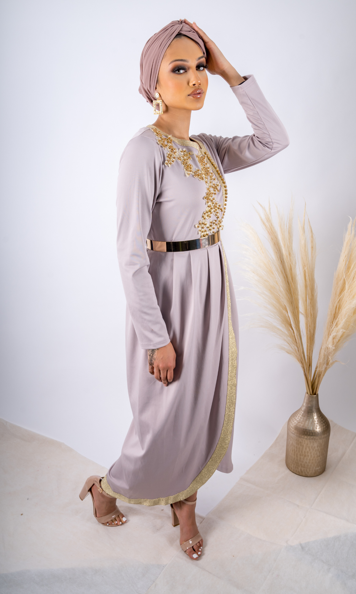 Moroccan Inspired Dress - Stone